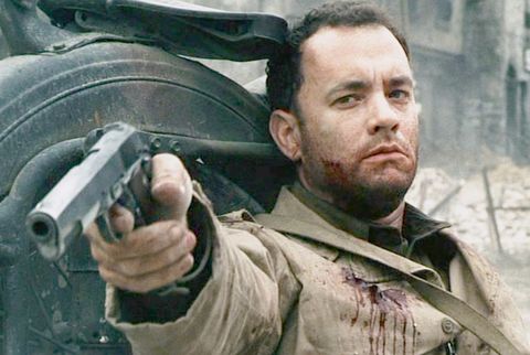 actor tom hanks characterized as captain miller in the movie saving private ryan